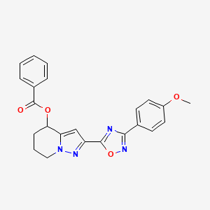 2-[3-(4-Methoxyphenyl)-1,2,4-oxadiazol-5-yl]-4,5,6,7-tetrahydropyrazolo[1,5-a]pyridin-4-yl benzoate