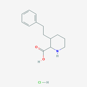 molecular formula C14H20ClNO2 B1486070 3-Phenethyl-2-piperidinecarboxylic acid hydrochloride CAS No. 2197415-58-8