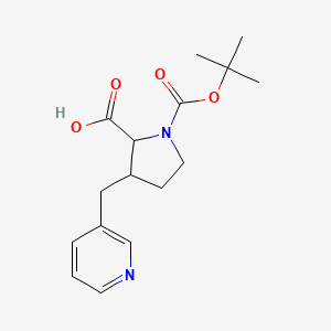 molecular formula C16H22N2O4 B1486071 1-(tert-Butoxycarbonyl)-3-(3-pyridinylmethyl)-2-pyrrolidinecarboxylic acid CAS No. 1822514-32-8