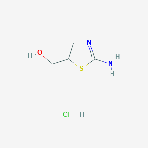 molecular formula C4H9ClN2OS B1486080 (2-Amino-4,5-dihydro-1,3-thiazol-5-yl)methanol hydrochloride CAS No. 64470-75-3