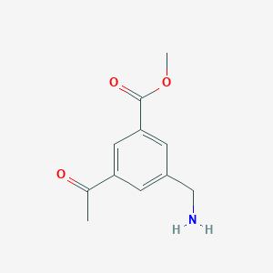 molecular formula C11H13NO3 B14860800 Methyl 3-acetyl-5-(aminomethyl)benzoate 