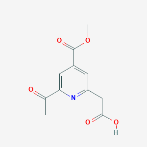 molecular formula C11H11NO5 B14860822 [6-Acetyl-4-(methoxycarbonyl)pyridin-2-YL]acetic acid 