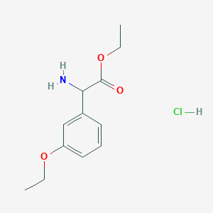 molecular formula C12H18ClNO3 B1486084 Ethyl 2-amino-2-(3-ethoxyphenyl)acetate hydrochloride CAS No. 2197412-74-9