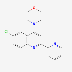 molecular formula C18H16ClN3O B14860844 4-(6-Chloro-2-(pyridin-2-yl)quinolin-4-yl)morpholine 