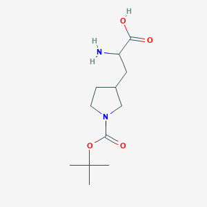 molecular formula C12H22N2O4 B14860862 2-Amino-3-[1-(tert-butoxycarbonyl)pyrrolidin-3-yl]propanoic acid 