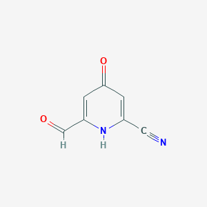 molecular formula C7H4N2O2 B14860906 6-Formyl-4-hydroxypyridine-2-carbonitrile 