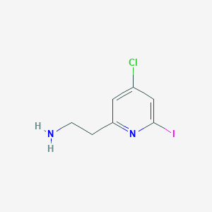 molecular formula C7H8ClIN2 B14860914 2-(4-Chloro-6-iodopyridin-2-YL)ethanamine 