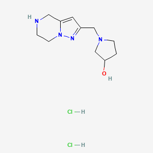 molecular formula C11H20Cl2N4O B1486092 1-(4,5,6,7-Tetrahydropyrazolo[1,5-a]pyrazin-2-ylmethyl)-3-pyrrolidinol dihydrochloride CAS No. 2205503-76-8