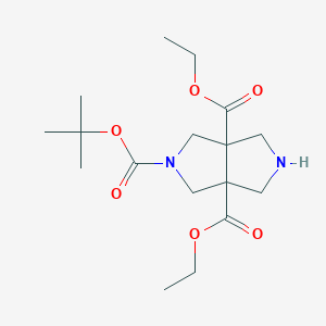 molecular formula C17H28N2O6 B1486094 2-(tert-Butyl) 3a,6a-diethyl dihydropyrrolo[3,4-c]pyrrole-2,3a,6a(1H,3H,4H)-tricarboxylate CAS No. 2203071-06-9