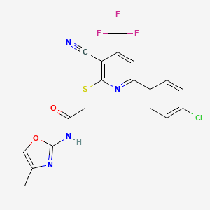 2-{[6-(4-chlorophenyl)-3-cyano-4-(trifluoromethyl)-2-pyridinyl]thio}-N-(4-methyl-1,3-oxazol-2-yl)acetamide