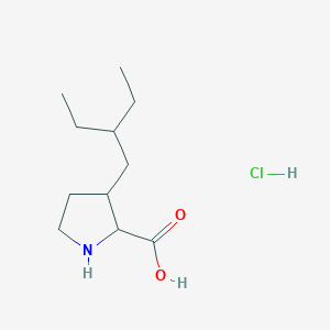 3-(2-Ethylbutyl)-2-pyrrolidinecarboxylic acid hydrochloride