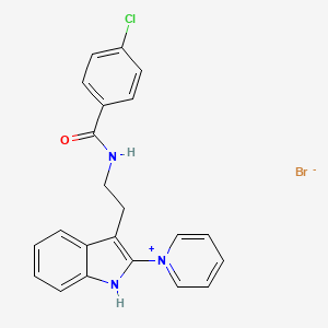 (4-Chlorophenyl)-N-(2-(2-pyridyiumlindol-3-yl)ethyl)formamide bromide