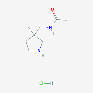 molecular formula C8H17ClN2O B1486107 N-[(3-Methyl-3-pyrrolidinyl)methyl]acetamide hydrochloride CAS No. 2203017-79-0