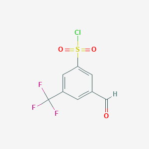 molecular formula C8H4ClF3O3S B14861126 3-Formyl-5-(trifluoromethyl)benzenesulfonyl chloride 