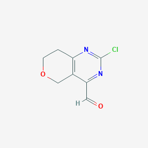 molecular formula C8H7ClN2O2 B14861140 2-Chloro-7,8-dihydro-5H-pyrano[4,3-D]pyrimidine-4-carbaldehyde CAS No. 1260666-50-9