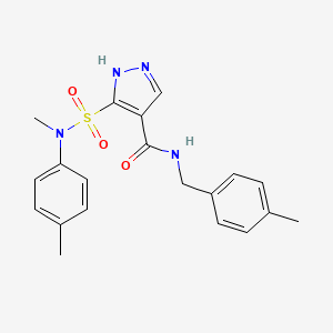 molecular formula C20H22N4O3S B14861153 N-(4-methylbenzyl)-5-[methyl(4-methylphenyl)sulfamoyl]-1H-pyrazole-4-carboxamide 