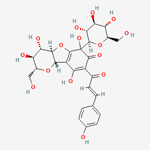 (2R,3S,4S,4aR,9bS)-3,4,6,9-tetrahydroxy-2-(hydroxymethyl)-8-[(E)-3-(4-hydroxyphenyl)prop-2-enoyl]-6-[(2R,3R,4S,5S,6R)-3,4,5-trihydroxy-6-(hydroxymethyl)oxan-2-yl]-3,4,4a,9b-tetrahydro-2H-pyrano[3,2-b][1]benzofuran-7-one