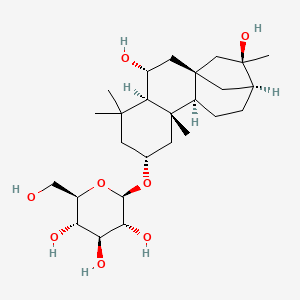 molecular formula C26H44O8 B14861202 (2R,3R,4S,5S,6R)-2-[[(1R,3R,4R,7R,9S,10R,13S,14R)-3,14-dihydroxy-5,5,9,14-tetramethyl-7-tetracyclo[11.2.1.01,10.04,9]hexadecanyl]oxy]-6-(hydroxymethyl)oxane-3,4,5-triol 