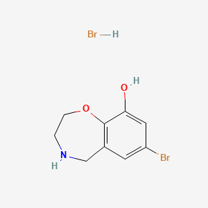 molecular formula C9H11Br2NO2 B1486123 7-Bromo-2,3,4,5-tetrahydro-1,4-benzoxazepin-9-ol hydrobromide CAS No. 2203017-53-0