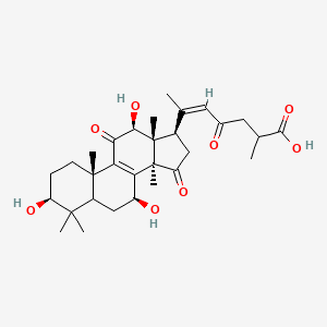 molecular formula C30H42O8 B14861256 (Z)-2-methyl-4-oxo-6-[(3S,7S,10S,12S,13R,14R,17R)-3,7,12-trihydroxy-4,4,10,13,14-pentamethyl-11,15-dioxo-2,3,5,6,7,12,16,17-octahydro-1H-cyclopenta[a]phenanthren-17-yl]hept-5-enoic acid 