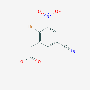 molecular formula C10H7BrN2O4 B1486130 Methyl 2-bromo-5-cyano-3-nitrophenylacetate CAS No. 1807021-24-4