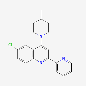 molecular formula C20H20ClN3 B14861304 6-Chloro-4-(4-methylpiperidin-1-yl)-2-(pyridin-2-yl)quinoline 