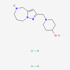 molecular formula C13H24Cl2N4O B1486134 1-(5,6,7,8-Tetrahydro-4H-pyrazolo[1,5-a][1,4]diazepin-2-ylmethyl)-4-piperidinol dihydrochloride CAS No. 2203070-99-7