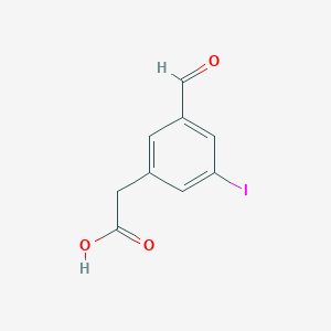 molecular formula C9H7IO3 B14861382 (3-Formyl-5-iodophenyl)acetic acid 