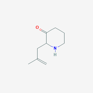 molecular formula C9H15NO B14861388 2-(2-Methylprop-2-en-1-yl)piperidin-3-one 