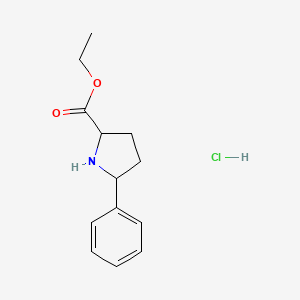 molecular formula C13H18ClNO2 B1486139 Ethyl 5-phenyl-2-pyrrolidinecarboxylate hydrochloride CAS No. 2197423-38-2