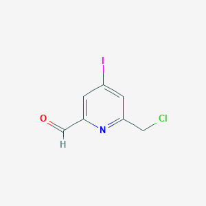 molecular formula C7H5ClINO B14861398 6-(Chloromethyl)-4-iodopyridine-2-carbaldehyde 