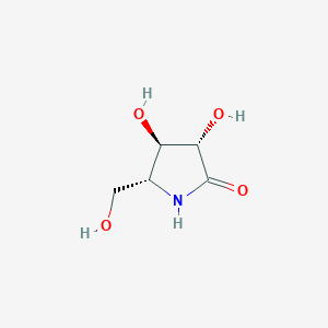 molecular formula C5H9NO4 B148614 (3S,4R,5R)-3,4-Dihydroxy-5-(hydroxymethyl)pyrrolidin-2-one CAS No. 139877-36-4