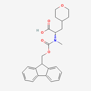 molecular formula C24H27NO5 B14861403 (S)-2-((((9H-Fluoren-9-yl)methoxy)carbonyl)(methyl)amino)-3-(tetrahydro-2H-pyran-4-yl)propanoic acid 