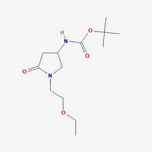 molecular formula C13H24N2O4 B1486142 tert-Butyl 1-(2-ethoxyethyl)-5-oxo-3-pyrrolidinylcarbamate CAS No. 1823257-86-8