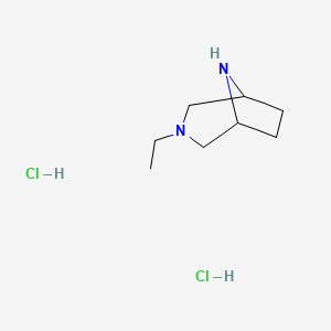 molecular formula C8H18Cl2N2 B1486143 3-Ethyl-3,8-diazabicyclo[3.2.1]octane dihydrochloride CAS No. 2206971-44-8