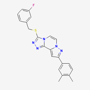 9-(3,4-Dimethylphenyl)-3-((3-fluorobenzyl)thio)pyrazolo[1,5-a][1,2,4]triazolo[3,4-c]pyrazine