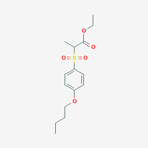 molecular formula C15H22O5S B14861471 2-[(4-Butoxyphenyl)sulfonyl] propanoic acid ethyl ester 