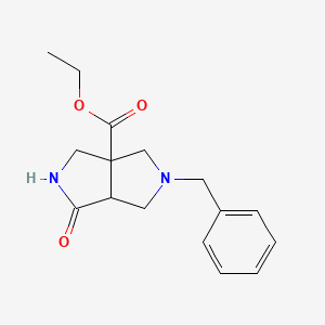 molecular formula C16H20N2O3 B1486148 Ethyl 5-benzyl-1-oxohexahydropyrrolo[3,4-c]pyrrole-3a(1H)-carboxylate CAS No. 2204054-34-0