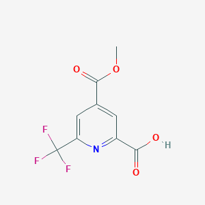 molecular formula C9H6F3NO4 B14861481 4-(Methoxycarbonyl)-6-(trifluoromethyl)pyridine-2-carboxylic acid 