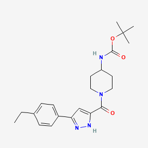 molecular formula C22H30N4O3 B14861529 tert-butyl (1-{[3-(4-ethylphenyl)-1H-pyrazol-5-yl]carbonyl}piperidin-4-yl)carbamate 