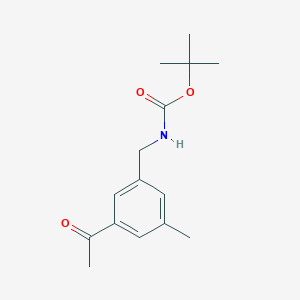 molecular formula C15H21NO3 B14861542 Tert-butyl 3-acetyl-5-methylbenzylcarbamate 