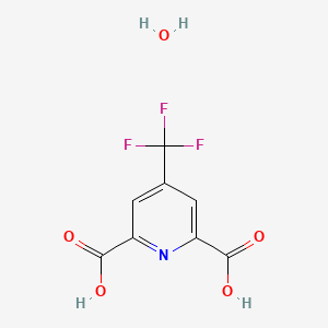 molecular formula C8H6F3NO5 B14861544 4-(Trifluoromethyl)pyridine-2,6-dicarboxylic acid hydrate 