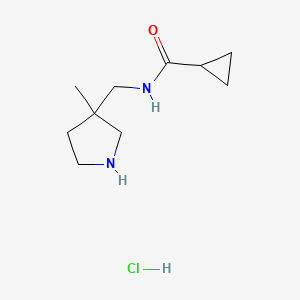 molecular formula C10H19ClN2O B1486157 N-[(3-Methyl-3-pyrrolidinyl)methyl]cyclopropanecarboxamide hydrochloride CAS No. 2204054-22-6