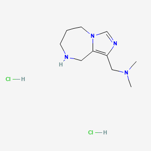 molecular formula C10H20Cl2N4 B1486160 N,N-Dimethyl(6,7,8,9-tetrahydro-5H-imidazo[1,5-a][1,4]diazepin-1-yl)methanamine dihydrochloride CAS No. 2204562-28-5