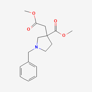 molecular formula C16H21NO4 B1486165 Methyl 1-benzyl-3-(2-methoxy-2-oxoethyl)-3-pyrrolidinecarboxylate CAS No. 2204054-37-3