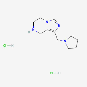 molecular formula C11H20Cl2N4 B1486168 1-(1-Pyrrolidinylmethyl)-5,6,7,8-tetrahydroimidazo[1,5-a]pyrazine dihydrochloride CAS No. 2204562-32-1