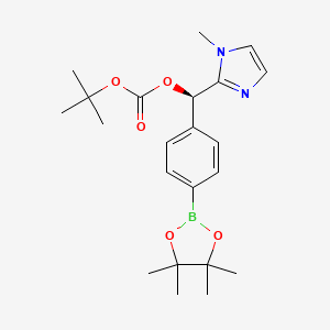 rac-tert-butyl (R)-(1-methyl-1H-imidazol-2-yl)[4-(4,4,5,5-tetramethyl-1,3,2-dioxaborolan-2-yl)phenyl]methyl carbonate