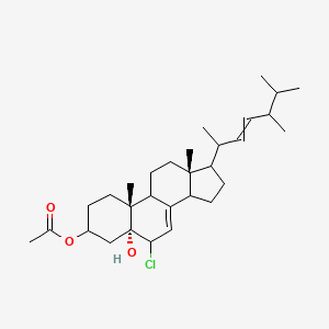 molecular formula C30H47ClO3 B14861692 [(5R,10R,13R)-6-chloro-17-(5,6-dimethylhept-3-en-2-yl)-5-hydroxy-10,13-dimethyl-1,2,3,4,6,9,11,12,14,15,16,17-dodecahydrocyclopenta[a]phenanthren-3-yl] acetate 