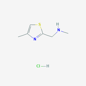 molecular formula C6H11ClN2S B1486170 N-Methyl(4-methyl-1,3-thiazol-2-yl)methanamine hydrochloride CAS No. 2204587-61-9