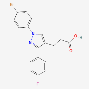 3-(1-(4-Bromophenyl)-3-(4-fluorophenyl)-1H-pyrazol-4-yl)propanoic acid